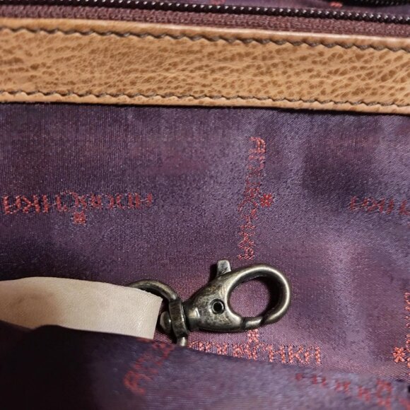 1990's Anuschka Python Bloom Large Hand painted Leather Tote Handbag SHIPS FREE - Picture 7 of 12